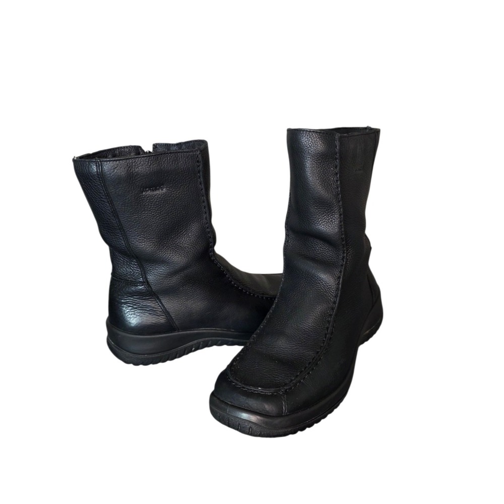 Jomos Womens EU 39 Black Leather Fur Lined Mid Calf Comfort Winter Boots